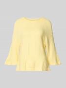 Only Oversized Strickpullover mit 3/4-Arm Modell 'SIMONI' in Hellgelb,...