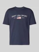 Gant T-Shirt mit Label-Print in Marine, Größe L