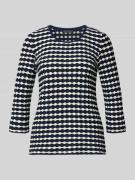 Betty Barclay T-Shirt im Allover-Look mit 3/4-Arm in Marine, Größe 36