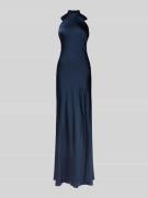 Mascara Abendkleid mit Neckholder zum Binden in Marine, Größe 32