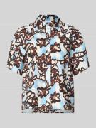 JAKE*S STUDIO WOMAN Regular Fit Bluse im Allover-Look in Bleu, Größe 3...