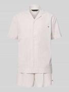 Tommy Hilfiger Regular Fit Pyjama aus reiner Baumwolle in Beige, Größe...