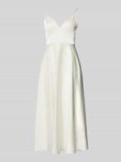 Jake*s Cocktail Brautkleid aus Satin mit V-Ausschnitt in Ecru, Größe 3...