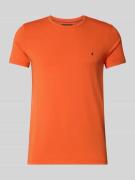 Tommy Hilfiger Slim Fit T-Shirt aus Baumwoll-Mix in Orange, Größe L