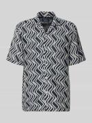 MCNEAL Regular Fit Freizeithemd im Allover-Look in Dunkelblau, Größe L