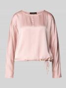 Oui Blusenshirt mit Rundhalsausschnitt und Tunnelzug in Rosa, Größe 34