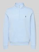 Polo Ralph Lauren Regular Fit Troyer aus Baumwoll-Mix in Bleu, Größe L