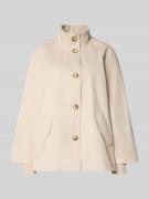 comma Relaxed Fit Jacke mit Stehkragen in Sand, Größe L