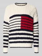 Tommy Hilfiger Relaxed Fit Strickpullover aus reiner Baumwolle in Offw...