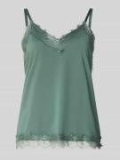 FREE/QUENT Top mit Spitzenbesatz Modell 'BICCO' in Gruen, Größe L