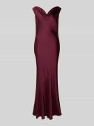 Swing Slim Fit Abendkleid im ärmellosen Design in Bordeaux, Größe 32