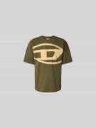 Diesel Regular Fit T-Shirt mit Logo-Print in Khaki, Größe L