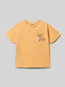 Mayoral Regular Fit T-Shirt mit Statement-Print in Apricot, Größe 104