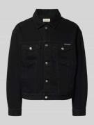 Calvin Klein Jeans Jeansjacke mit Brusttaschen und Label-Detail in Bla...