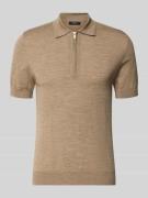Matinique Slim Fit Poloshirt aus reiner Wolle in Khaki, Größe L