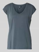 Pieces Relaxed Fit T-Shirt aus Modal-Mix Modell 'KAMALA' in Rauchblau,...