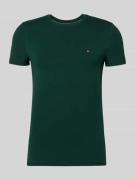Tommy Hilfiger Slim Fit T-Shirt aus Baumwoll-Mix in Dunkelgruen, Größe...