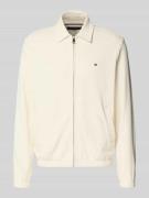 Tommy Hilfiger Regular Fit Sweatjacke aus reiner Baumwolle in Offwhite...