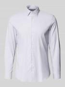 Jake*s Slim Fit Business-Hemd mit Kentkragen in Silber, Größe 37/38