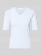 Christian Berg Woman T-Shirt mit V-Ausschnitt in Hellblau, Größe L