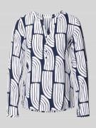 Christian Berg Woman Wellen-Print Schlupfbluse aus Viskose in Dunkelbl...