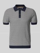 Christian Berg Men Strickshirt mit Polokragen und Knopfleiste in Marin...