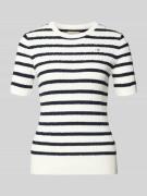 Gant Strickshirt mit Rundhalsausschnitt und Label-Stitching in Ecru, G...