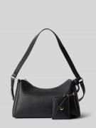 Seidenfelt Handtasche mit Label-Detail Modell 'MELOY' in Black, Größe ...