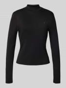 Tommy Hilfiger Slim Fit Langarmshirt aus reiner Baumwolle in BLACK, Gr...