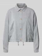 Jake*s Collection Cropped Jacke mit Eingrifftaschen in Mittelgrau Mela...