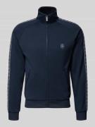 REVIEW Trainingsjacke mit aufgesetztem Band auf Raglanärmeln in Marine...