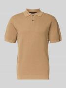 Christian Berg Men Slim Fit Poloshirt mit Strukturmuster in Sand, Größ...