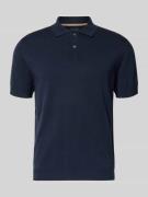 Christian Berg Men Regular Fit Poloshirt in Strick-Optik in Marine, Gr...