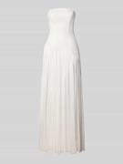 Unique Slim Fit Brautkleid in Falten-Optik in Weiss, Größe 32