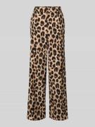 Pieces Weite Hose mit Animal Print Modell 'GURLA' in Black, Größe L