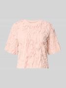 Jake*s Collection T-Shirt mit Rüschenbesatz in Rose, Größe L