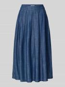 0039 Italy Midirock aus Lyocell-Leinen-Mix Modell 'KYLIE' in Jeansblau...