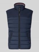Tom Tailor Regular Fit Steppweste aus wasserdichtem Material in Marine...