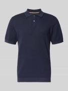 Christian Berg Men Slim Fit Poloshirt mit Strukturmuster in Marine, Gr...