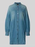 Marc Cain Knielanges Jeanskleid mit Stehkragen in Hellblau Melange, Gr...