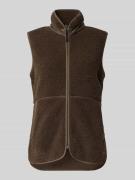 Didriksons Fleeceweste mit Stehkragen Modell 'SIV' in Dunkelbraun, Grö...