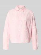 Christian Berg Woman Baumwollbluse mit Blumen 3D Applikation in Hellro...