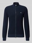 Gant Cardigan mit Zweiwege-Reißverschluss und Label-Stitching in Marin...