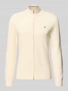 Gant Cardigan mit Zweiwege-Reißverschluss und Label-Stitching in Offwh...