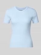 Only Slim Fit T-Shirt aus Bio-Baumwoll-Mix Modell 'VAL LIFE' in Hellbl...