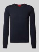HUGO Pullover aus Schurwolle mit Label-Stitching Modell 'Cedric' in Ma...