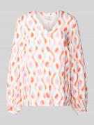 Emily Van den Bergh Regular Fit Bluse mit V-Ausschnitt in Offwhite, Gr...