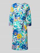 ETERNA Knielanges Kleid mit Bindegürtel in Tuerkis, Größe 36