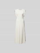 Victoria Beckham Maxikleid mit Rundhalsausschnitt in Ecru, Größe XS/S