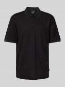 ARMANI EXCHANGE Regular Fit Poloshirt mit Strukturmuster in Black, Grö...